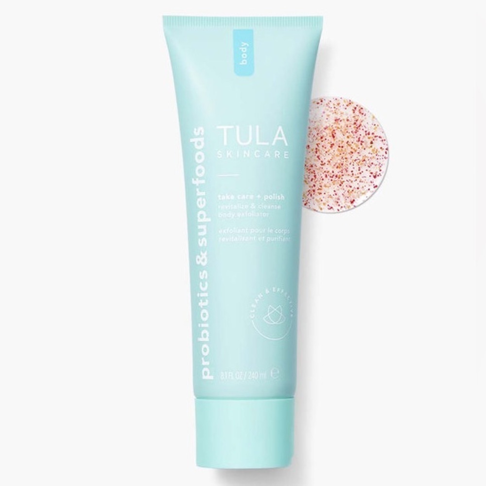 Tula take care + polish
revitalize & cleanse body exfoliator